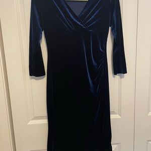 Blue velvet dress
